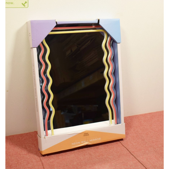 Prism 13" LED Neon Wavy Desk Mirror - Picture 1 of 6